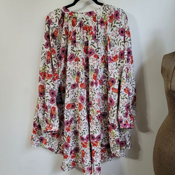 New Ellos Tiered Floral V-Neck Tunic Size 22/24 1X - Picture 4 of 7